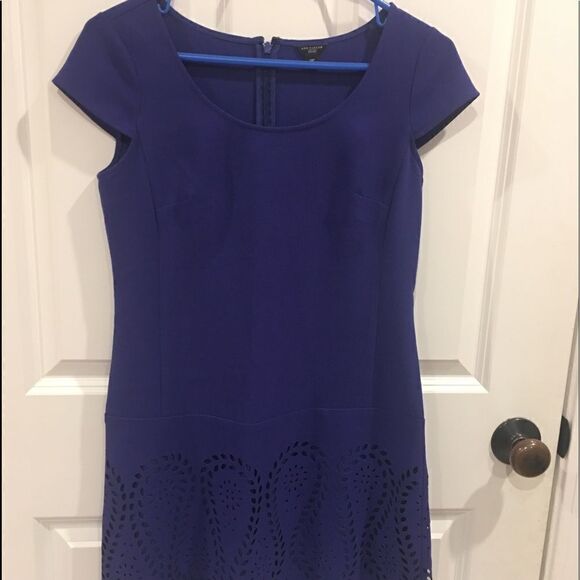 Ann Taylor Loft size 0 petite blue midi dress - Picture 2 of 5